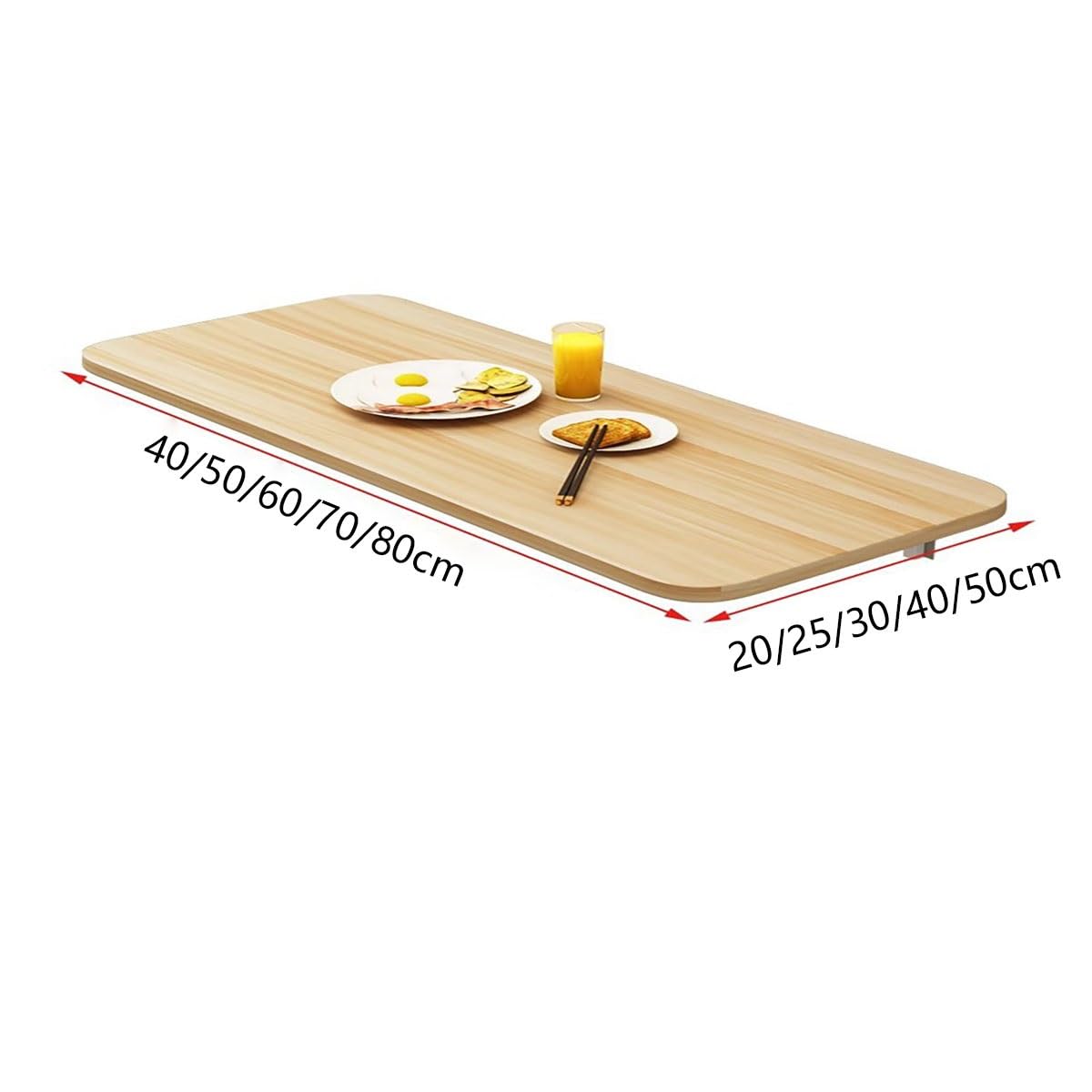 Klappbarer Wand-Tisch, platzsparend, Wäsche- und Schreibtisch, strapazierfähig, schwebendes Regal, kompaktes zusammenklappbares Design, Braun, 60 x 30 cm