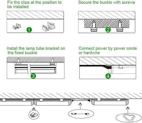Image of LightingWill 4FT T5 LED Shop Light, 20W 3500K Warm White, Linkable Integrated Light Fixture, Under Cabinet and Ceiling Light, Built-in On /Off Switch, 1 Pack