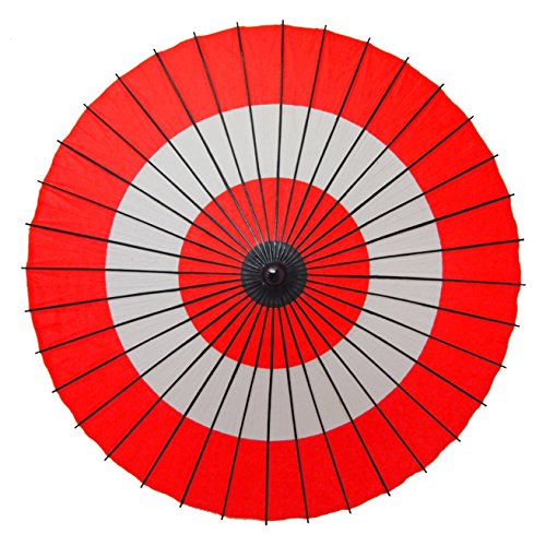 和傘 紙傘 1尺4寸 蛇の目柄 継柄 踊り傘 (朱色)