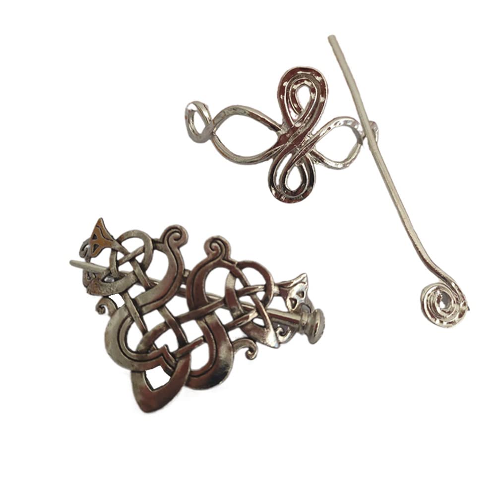 Amazon.com : Silver Celtic Hair Slide Hairpin Clip with  display picture 1