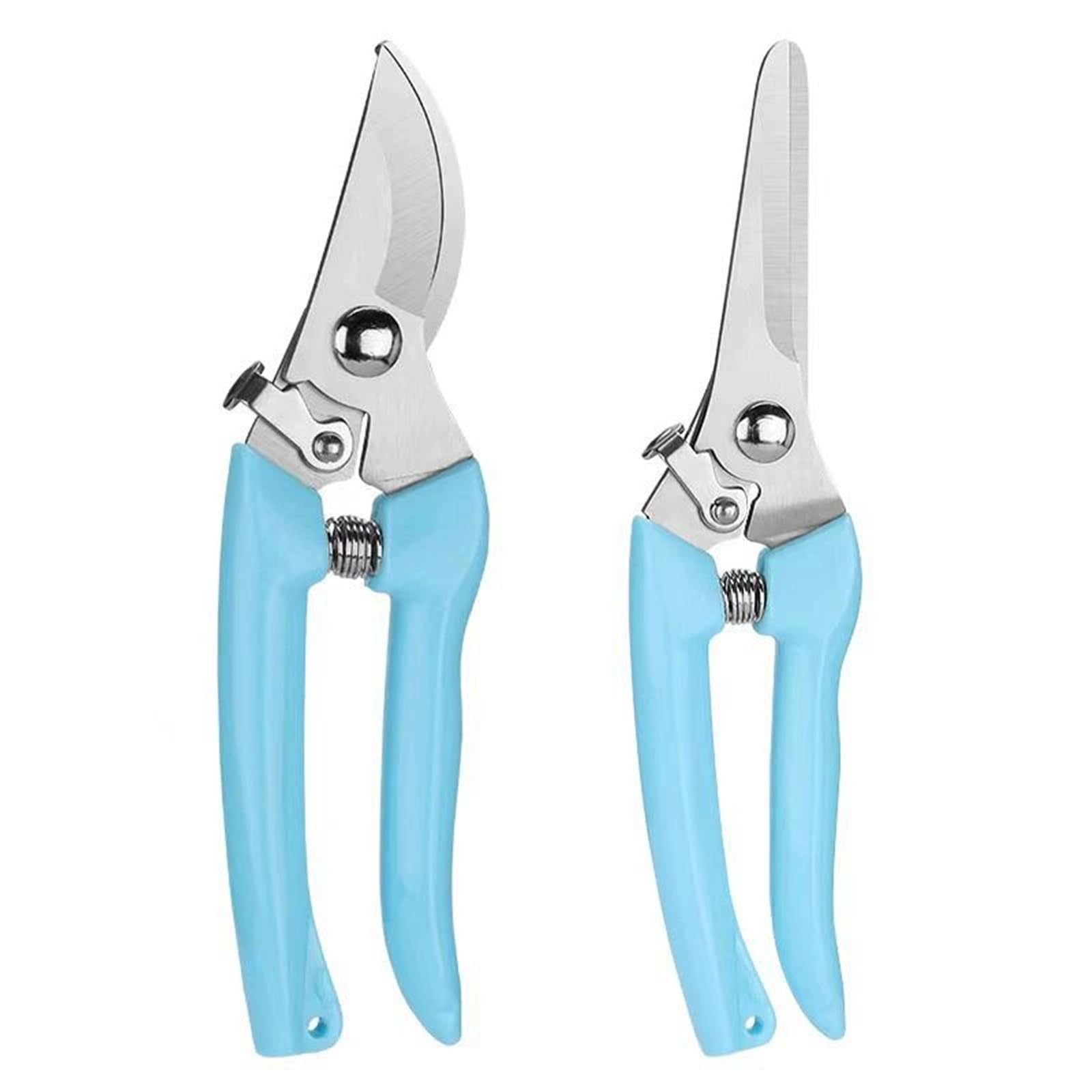 WUWYOUWL 2 Pack Flower Scissors Set, Stainless Steel Floral Design Supplies Tools Hand Pruners Plant Shears Powerful Trimmer Applied to Flowers, Branches and Leaves (Blue)