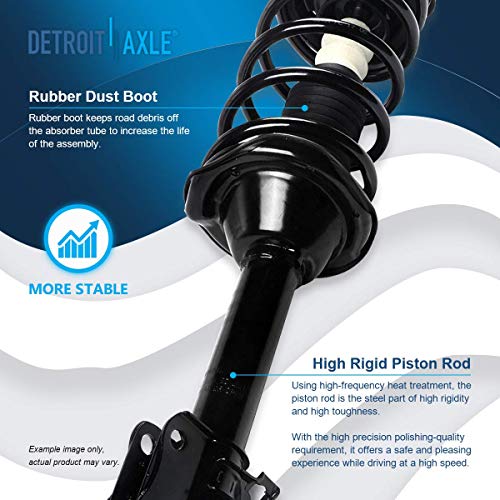Image of Detroit Axle - 2pc Rear Struts for 98-02 Subaru Forester, 2 Complete w /Coil Spring Assembly 1998 1999 2000 2001 2002 Replacement Suspension Quick Install Ready Shocks Assembly
