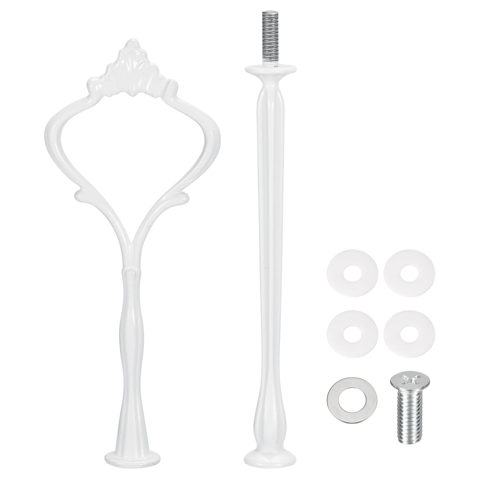 Photo 1 of uxcell Cake Tray Stand Handle - 2-Tier Crown White
