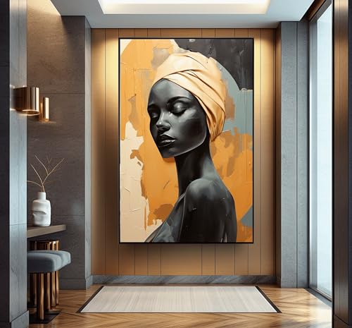 Tableau africain abstrait moderne : décoration murale toile salon - 4