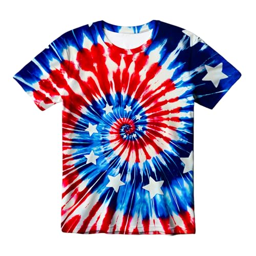 Image of Kids Tie Dye T-Shirt, Children Tie Dye Short Sleeve Tee Shirt for Kids