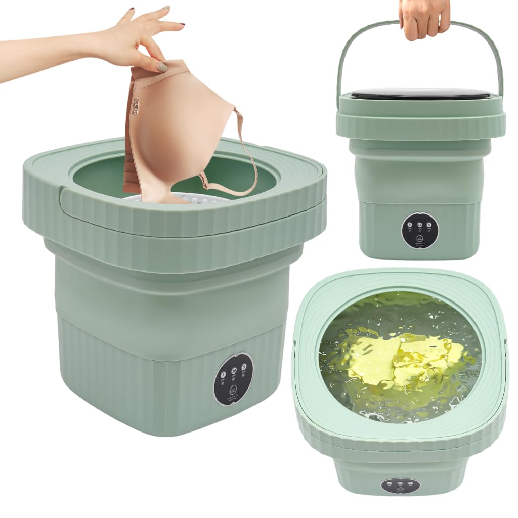 Tragbare 6.5 Liter Faltbare Mini Waschmaschine Waschautomat Reisewaschmaschine Miniwaschmaschine Camping Mobile Small Washing Machine Spezialwaschmaschine Für Intimbekleidung 3 Reinigungsmodi