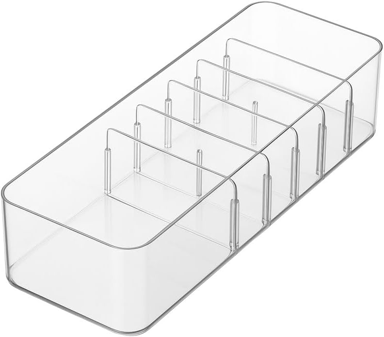 – Fitto Small Transparent Data Cable Storage Box – Adjustable Compartments