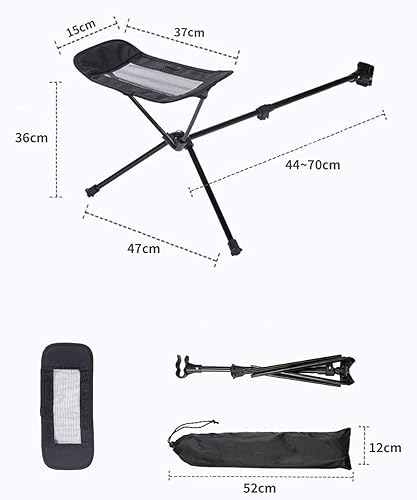 Miniatura 3 de Silla de camping plegable universal, reposapiés, otomana, portátil, reclinable, retráctil, reposapiés retráctil para piernas, para senderismo,