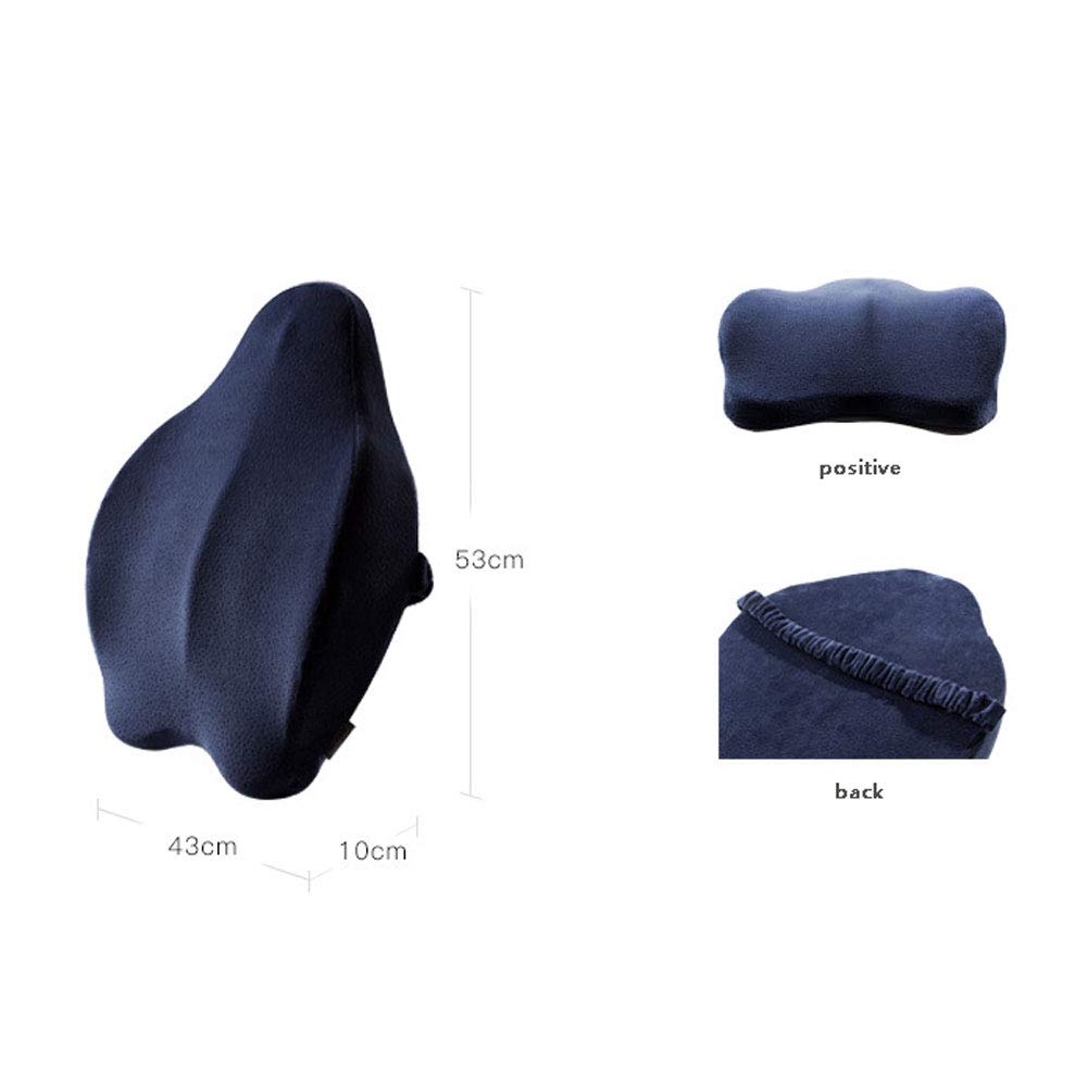 NANANA Cojin Lumbar Respaldo Lumbar para Silla Oficina Coche, Memoria de Forma Ergonómico, para y Prévient Dolor del Lumbares, 53X43x10cm,Rosado,b