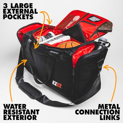 (Kicks Kase Premium Sneaker Bag & Travel Duffel Bag - 3 adjustable compartment dividers - For shoes, clothing and gym3