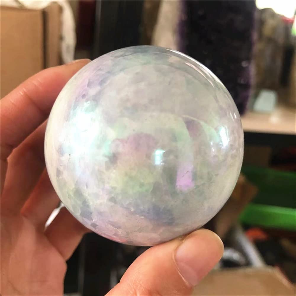 EFLAL Magia Naturale Sfere di Pietre preziose Naturali Lucide Angelo Aura Celestite Sfera di Cristallo for Feng Shui Pietra di Cristallo