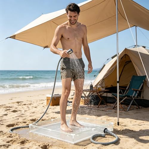 Base de sol douche extérieure compacte et antidérapante pour camping-car - 2