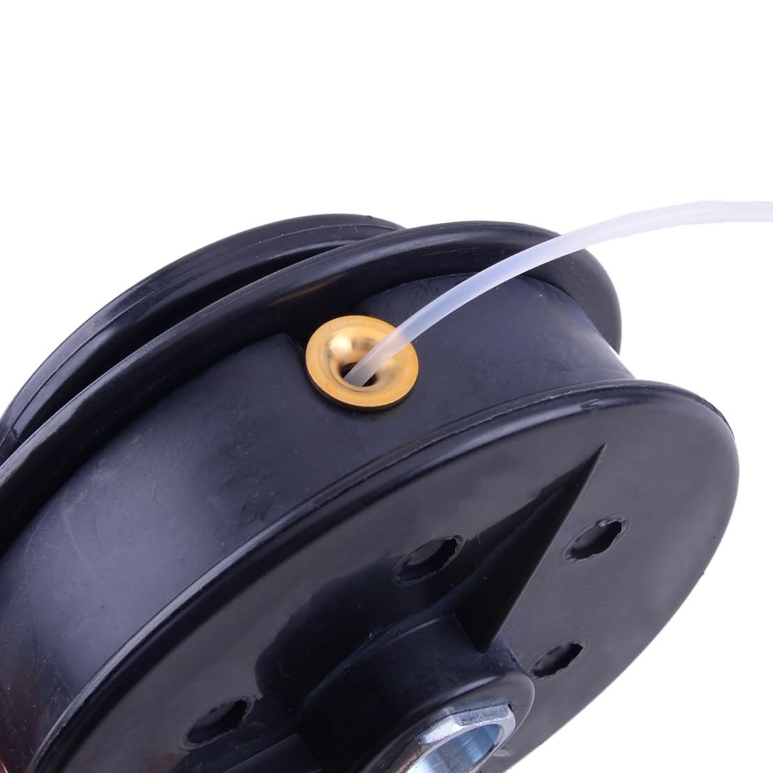 Tête de débroussailleuse universelle noire à double fil alimentation manuelle en plastique compatible avec débroussailleuse