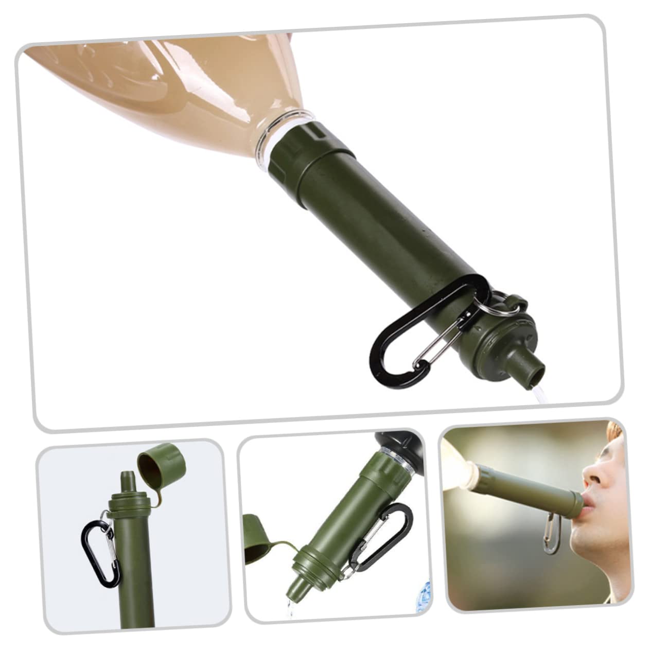 Sosoport 3pièces Filtre à Eau Portable Pour Camping Purificateur Compact Et Léger Équipé Une Filtrante Pour Accès Facile à Eau Potable Extérieur