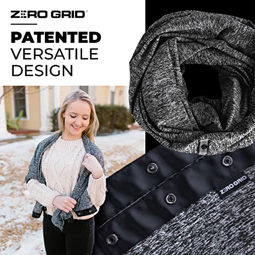Zero Grid Infinity Travel Scarf Loop with Hidden Zipper Pockets for Passport, Phone, Cash, Cards3