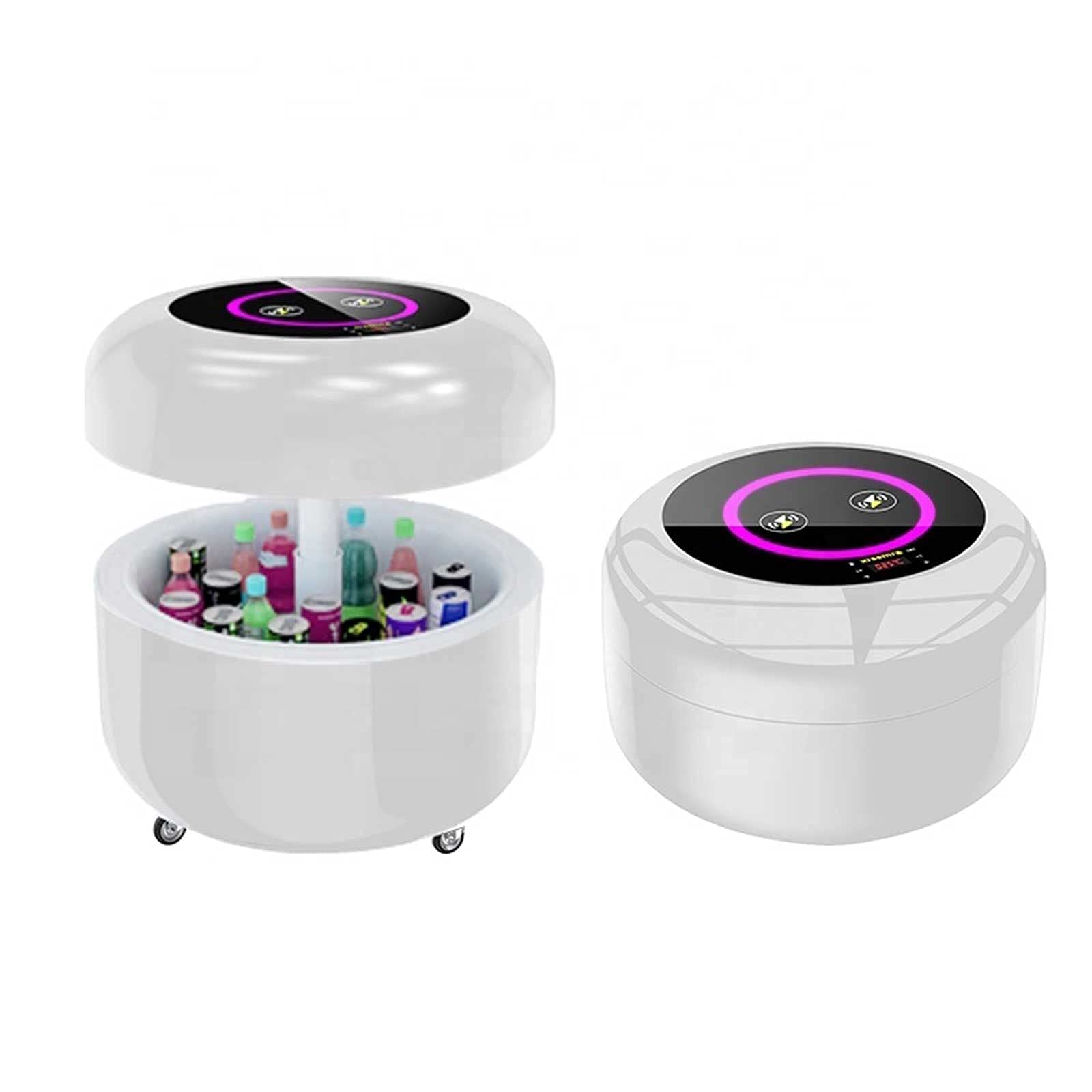 SPAPUR Household Industry Multi Function Coffe Table with Refrigerator Wireless Charging and Speaker Smart Coffee Table with Lift Top White