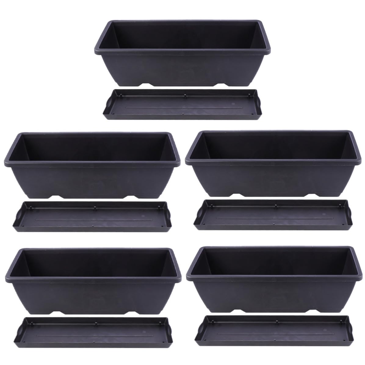 Jardinières en plastique noir pour balcon et aménagement de jardinage à domicile TEHAUX