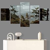 SIGNWIN 5 Panel Canvas Wall Art Autumn for Home Decorations Ready to Hang - 60