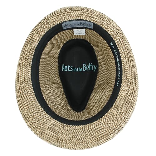 Image of Belfry Men /Women Summer Straw Pork Pie Trilby Fedora Hat in Blue, Tan, Black