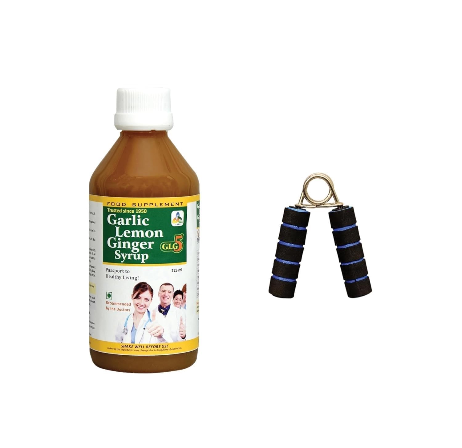 SKSB GLG5 Herbal Heart Care Syrup made up of Garlic, Lemon, Ginger, American Apple Cider Vinegar & Honey 225ml each with one No. Hand Grip Deluxe-image-16