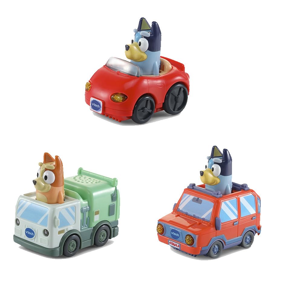 VTech - Pack 3 Coches de Bluey y Bingo, Tut Tut Bólidos