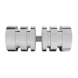 Brixwell Shower Door Pull Knob Double Groove, Solid Brass Material with Bright Chrome Finish, 1-3/16