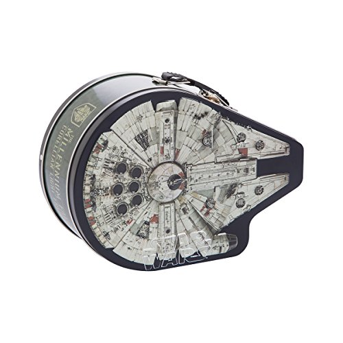 Vandor 99770 Star Wars Millennium Falcon Shaped Tin Metal Lunchbox Tote with Handle, 7.5 x 3 x 7.75 Inches, Multicolor