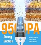 Handheld Vacuum Cleaner, 9500PA Car Vacuum Cordless Portable with Powerful Suction, Lightweight Car Vacuums with Large-Capacity Battery, Hand held Vacuum Cordless for Car/Home/Pet
