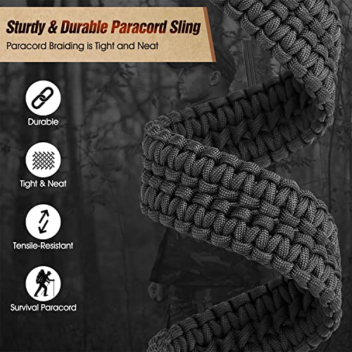 Vvaagg 2 Point Qd Rifle Sling With Qd Sling Swivel Mounts, Two-Point Paracord Gun Sling With Quick-Adjust Length Rifle Strap #TOP1