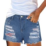 Jeans Mädchen Schwarz Shorts Stretch Print Flag Sexy Women Fashion Pocket Denim Damen Jeans Leggings Spandex