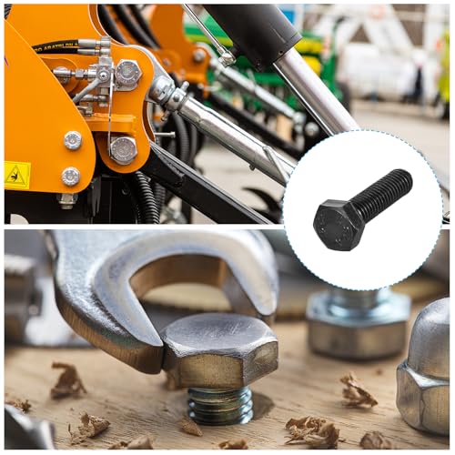 Image of METALLIXITY Hex Bolts (M10-1.5x35mm) 10Pcs, 12.9 Grade Carbon Steel Fully Threaded Black Oxide, Coarse Thread UNC Hex Head Screw Bolt - for Mechanical Repair