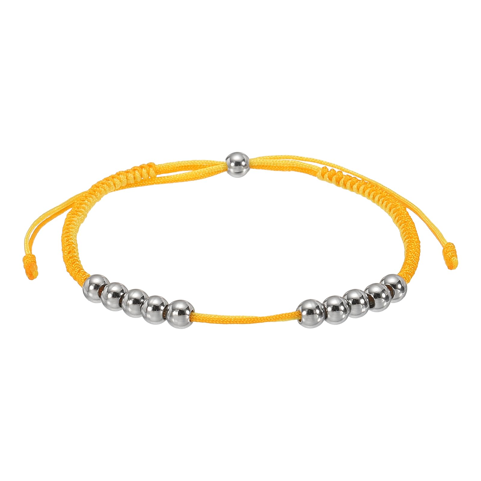 YELARXI Golf Stroke Counter Bracelet, Score Counter Bead Bracelet, Resizable 16-28cm Stainless Steel Bead Golf Score Tracking Fit for Women Men Golfer Stroke Count, Gold & Orange