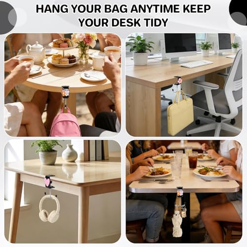 Image of 2Pcs Bag Holder Hook, Bag Holder, Purse Hook Portable for Handbags, Compact Bag Hanger Hook for Restaurant Tables, Secure Bag Hooks for Handbags and Purses, Durable Single Unit Design