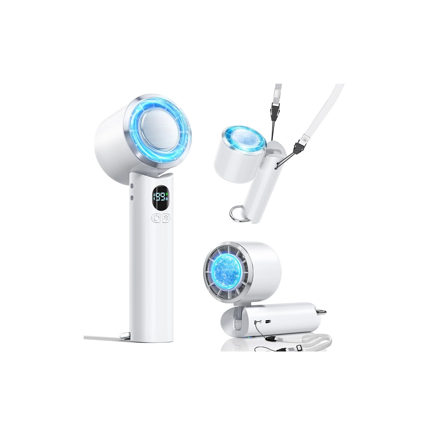 ⭐️ハンディファン✨冷却プレート付き⭐️スタンド可能 ホワイト Amazon | ハンディファン 冷却プレート付き 携帯扇風機 0~199無段階