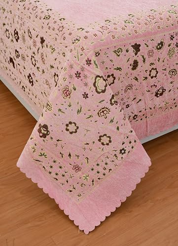 Image of Luxury Velvet Bedsheet - King Size Luxury Bed Sheet - Ultra Soft, Cozy & Warm Bedding for Bedroom - Hypoallergenic & Elegant Velvet Texture (Black Berry 01 Pink, Velvet Bedsheet)