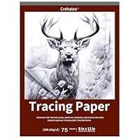 Crehatos Tracing Paper, Translucent Tracing Pad, 38lb/60gsm Vellum Art Paper
