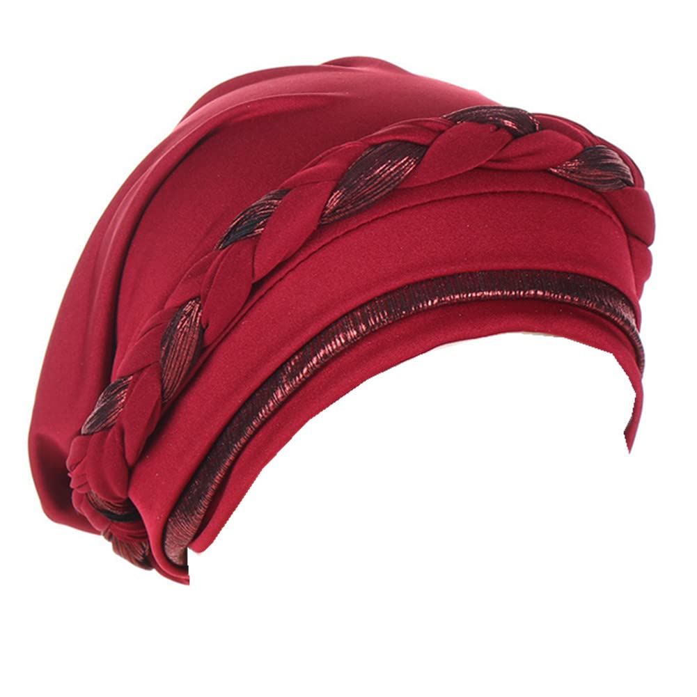 Turban Hats for Women - Twisted Bright Silky Headscarf Braid Chemo Headwrap Grate for Cancer Head Cover