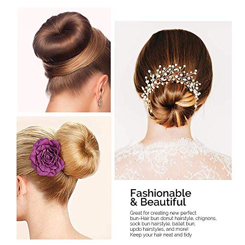 Máquina de coque extra para crianças, modelador de rosquinha estilo anel, 6 peças de chignon para ca