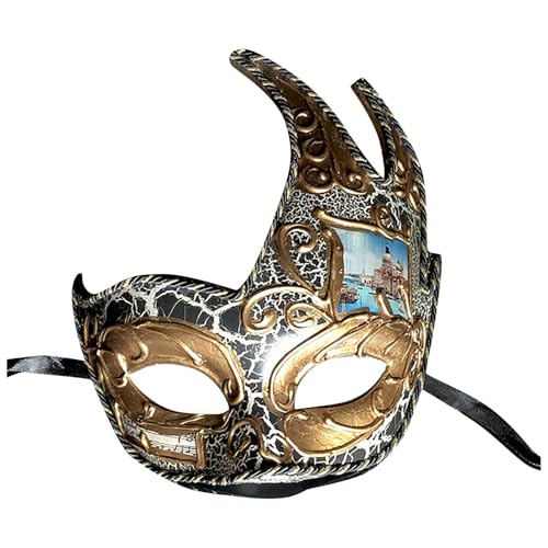 Generisch Masque de mascarade antique pour occasions festives représentations historiques design élégant pour homme et femme (noir, taille unique)