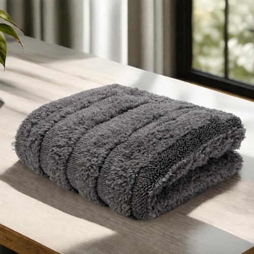 Image of Cutting EDGE 900 GSM - Pack of 1 - Microfiber Car Cleaning & Drying Towel (40 x 40 cm), Thick Soft Lint-Free & Streak-Free Super Absorbent Double Layer Cloth for Car & Bike (Grey)