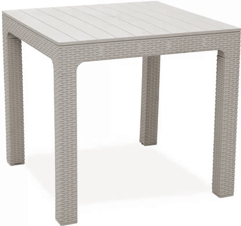 SkyGlamour Supreme Summit Rattan Finish Portable Plastic Dining Table Home, Office, Garden | Indoor/Outdoor Use | Supreme Table with Detachable Legs Feature(Color: Dark Beige)-image-17