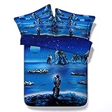 >> Patrón: hombre y mujer ropa de cama, esposa marido aniversario regalo conjunto de funda nórdica con funda de almohada, amor para siempre ropa de cama