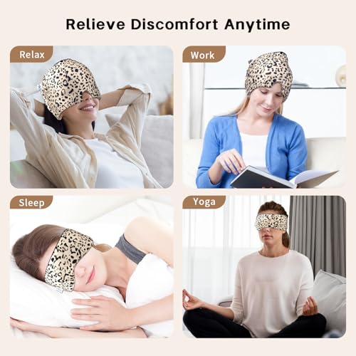 Image of ELEGAR Migraine Relief Cap - Hot & Cold Therapy Headache Cap for Migraine, Sinus & Tension Relief | Thermax Gel Ice Head Wrap for Instant Comfort & Relaxation - Reusable Migraine Cap for Men & Women - Multicolor (Migraines cap) (STAYLE A)