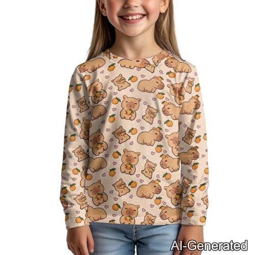 Image of Renewold Boys Girls Tees Kids T-Shirt Long Sleeve Crewneck T Shirts Casual Athletic Tops Clothing for Home School Travel