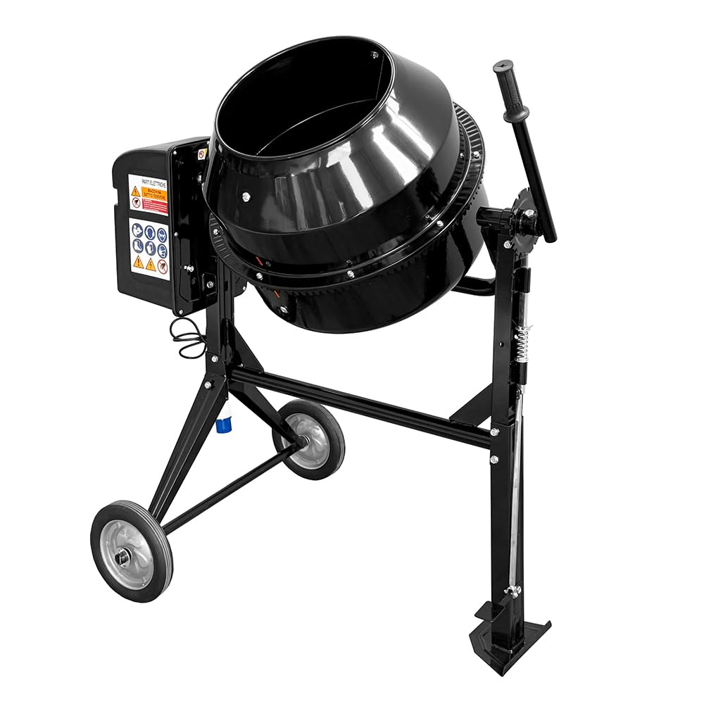 SOGI BEM-120 Betoniera elettrica a bicchiere - capacità 120 L - motore 550 W - per calcestruzzo, malta e intonaco - nera