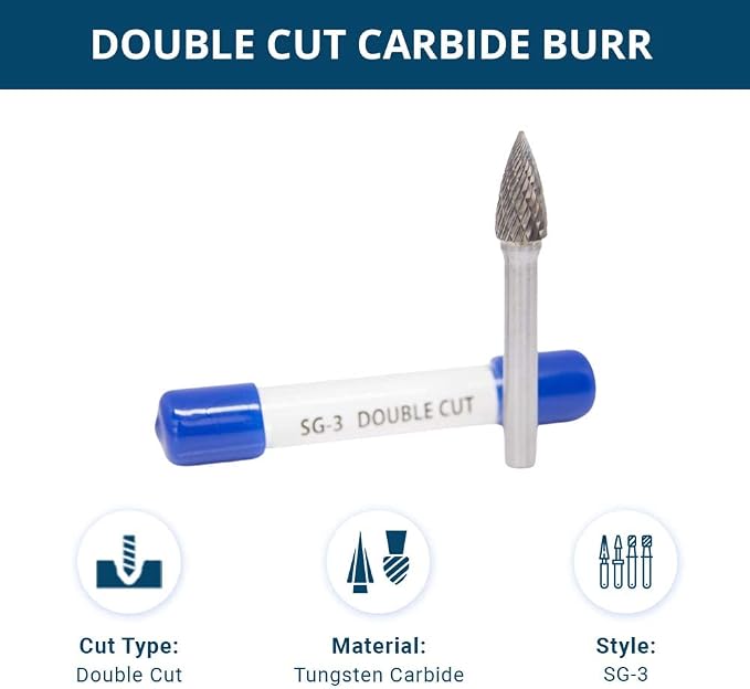 Punta de Carburo de Tungsteno Forma Árbol Doble Corte SG-3 miniatura 5