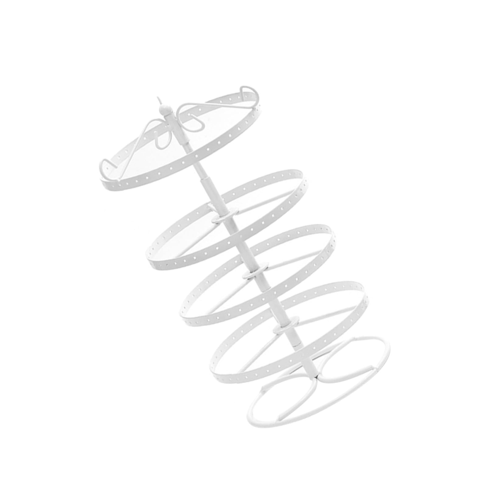 LIFKOME Espositore Orecchini Girevole in Metallo 4 Livelli 168 Fori | Bianco, 1 Pezzo, Struttura in Ferro Artigianale, Soluzione Semplice per Ordinare e Mostrare Accessori