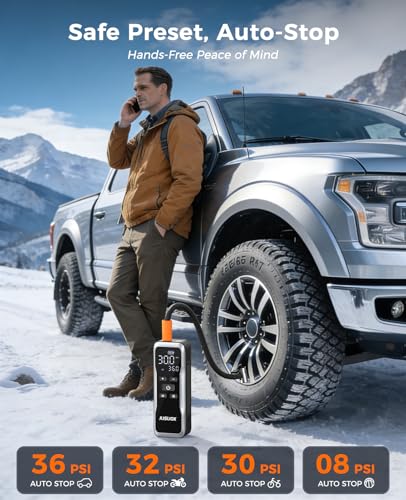 JUSUOX Tire Inflator Portable Air Compressor Dual Power Pump - image 5