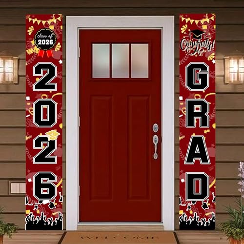 Image of Graduation Decorations 2026 Grad Porch Banner for Any Schools or Grades Graduation Banner Class of 2026 Party Decor