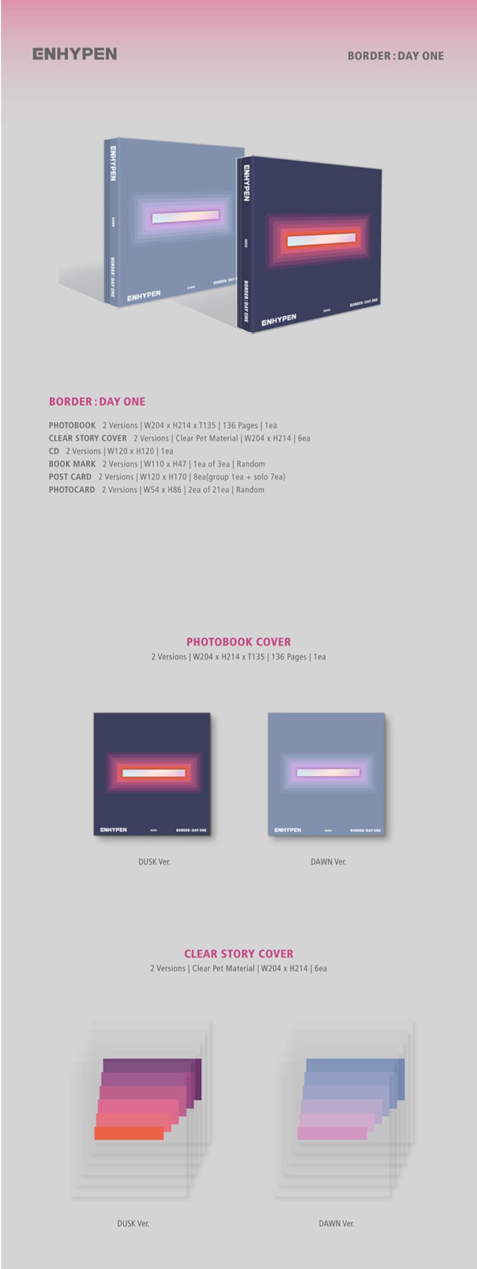 Amazon.de: ENHYPEN - 1ST MINI ALBUM BORDER : DAY ONE, [DUSK VERSION]